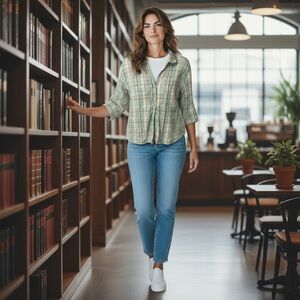 Plaid Button-Up Shirt